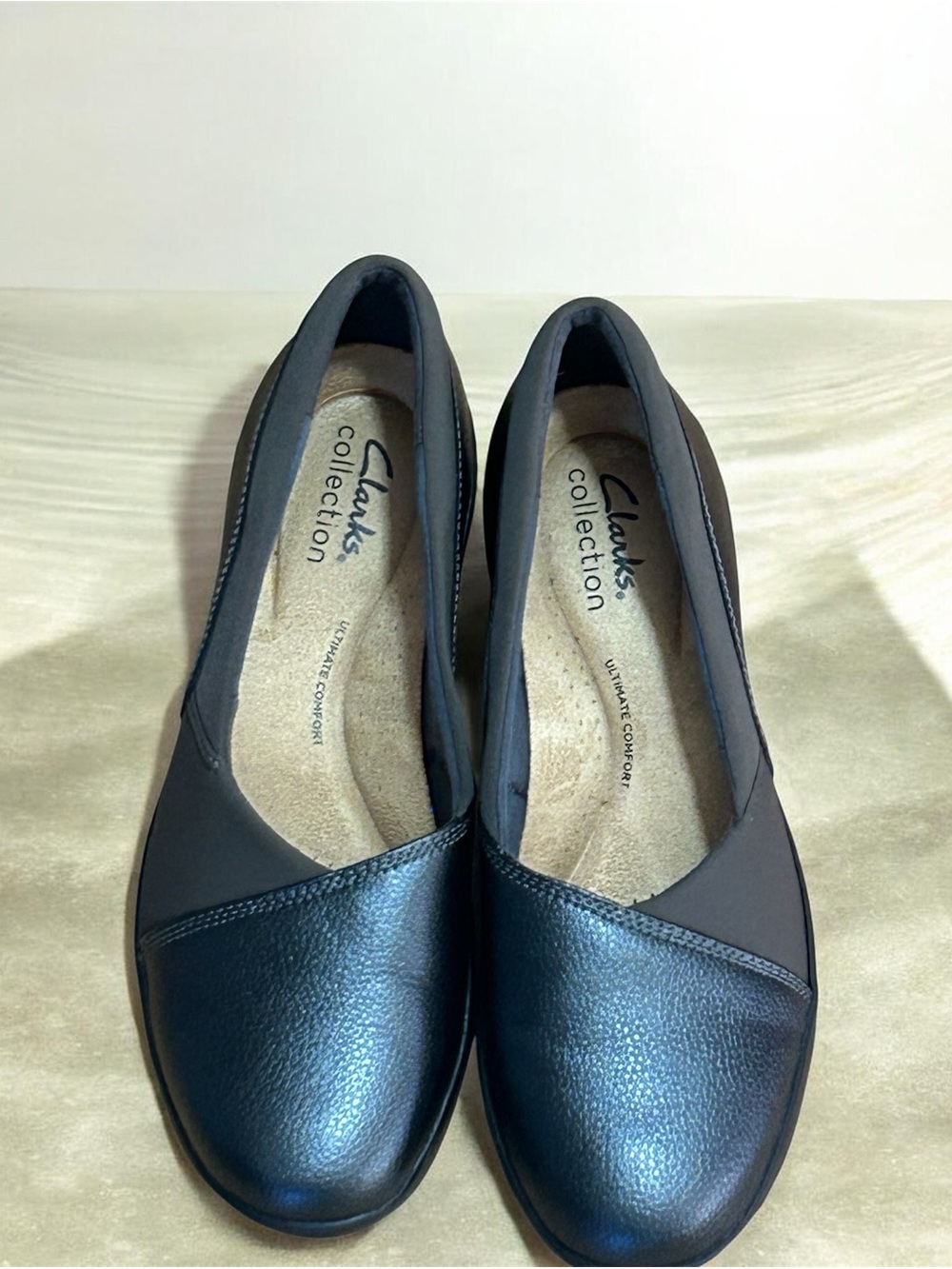 Clarks Black Women's Slip-On Comfort Wedges Size 6.5 New Condition